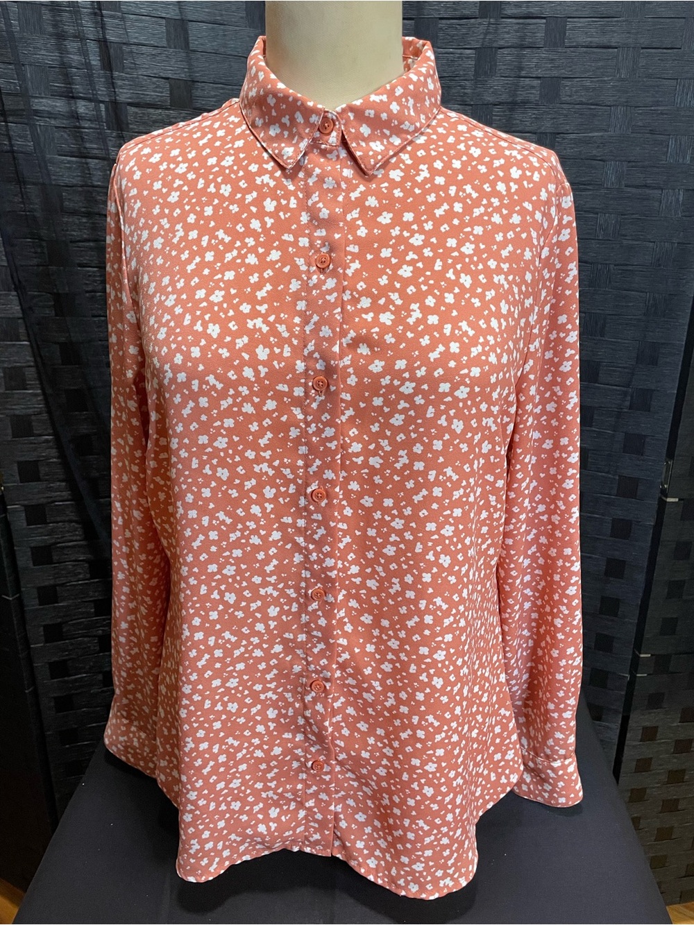Banana Republic Coral Floral Button-Up Top